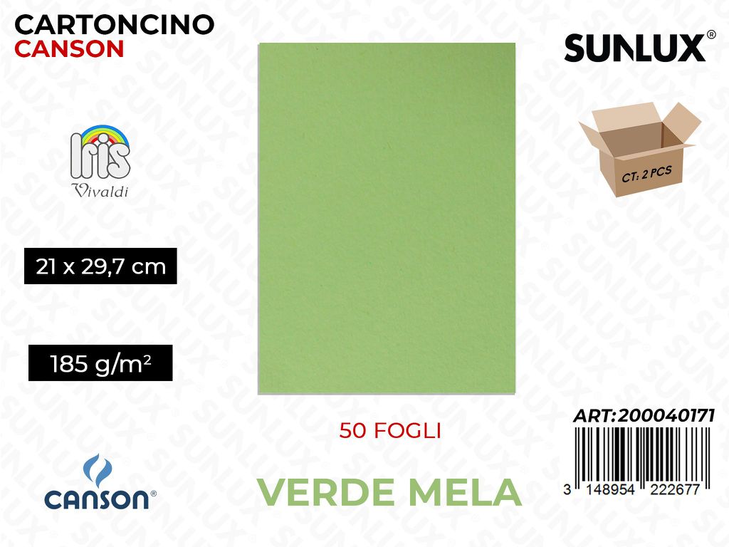 Glio Iris Vivaldi Verde Mela A4 185G.
