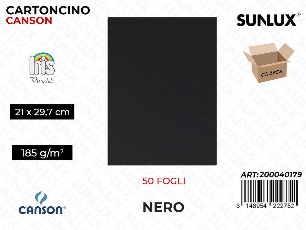 Glio Iris Vivaldi Nero A4 185G.