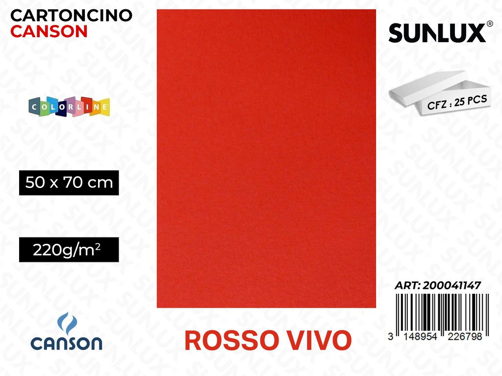 Rosso Vivo Bristol Colorline 50*70 220G