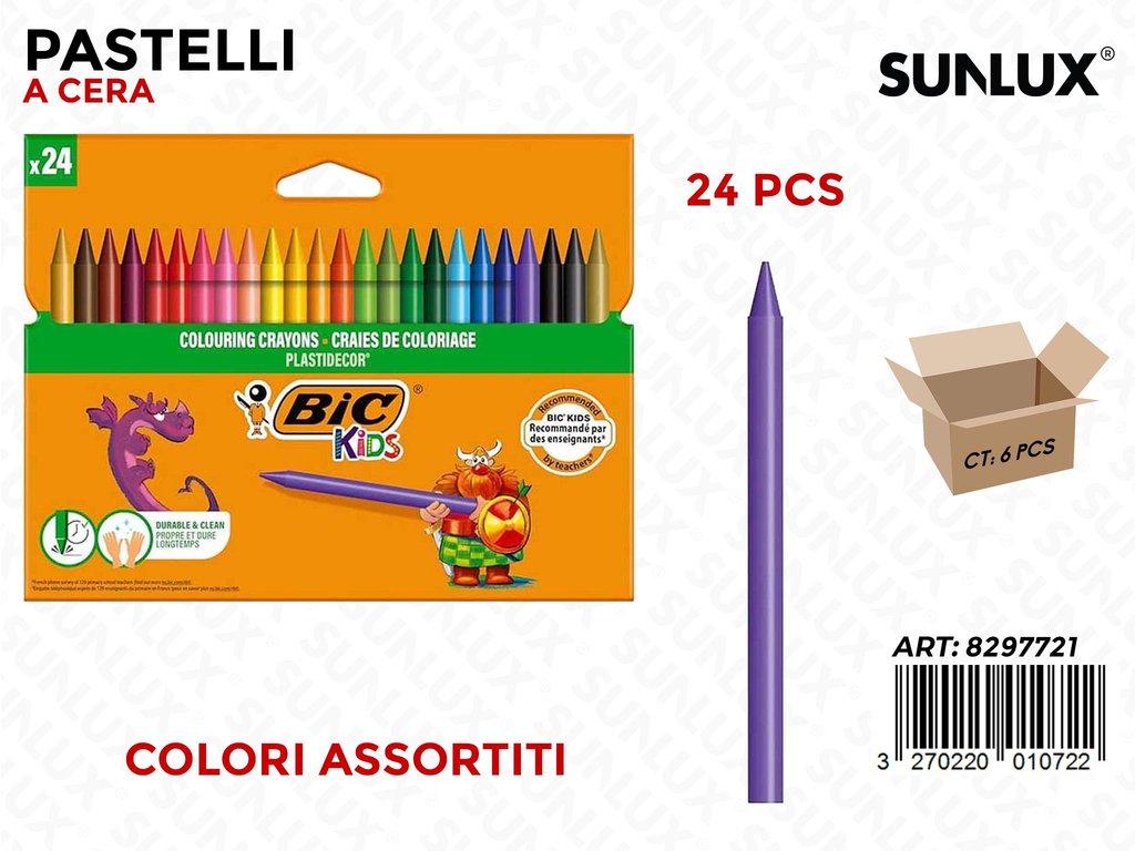 Bic. Pastelli a Cera 24COL. Ass.