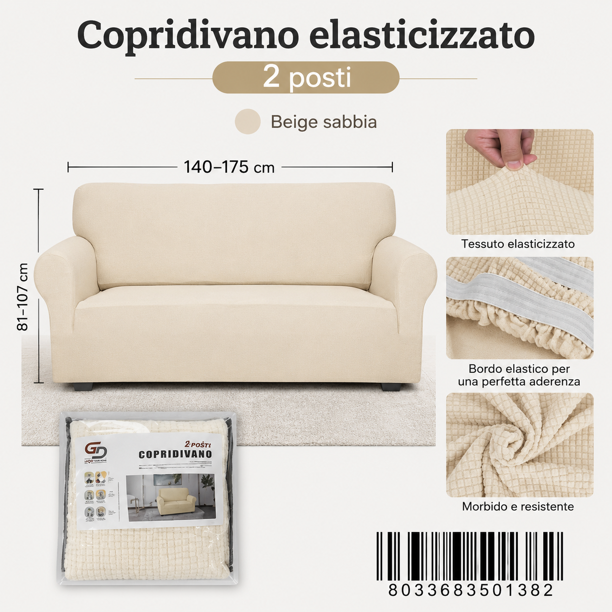 Copridivano 2Posti Non Impermeabile