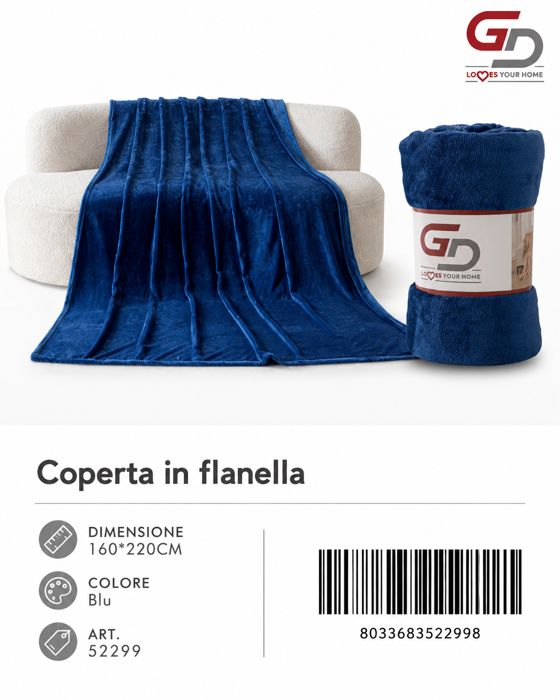 Plaid Coperta Singola 160*220Cm