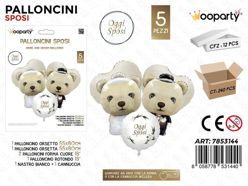 Wooparty Palloncino Sposi 5PCS Ass.