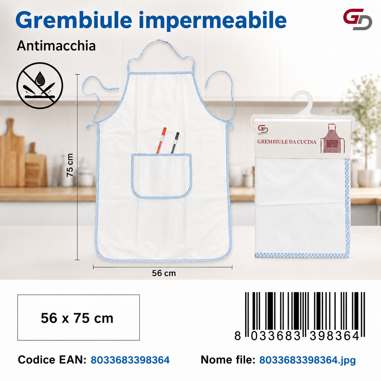Grembiule Impermeabile 56*75Cm Antimacchia
