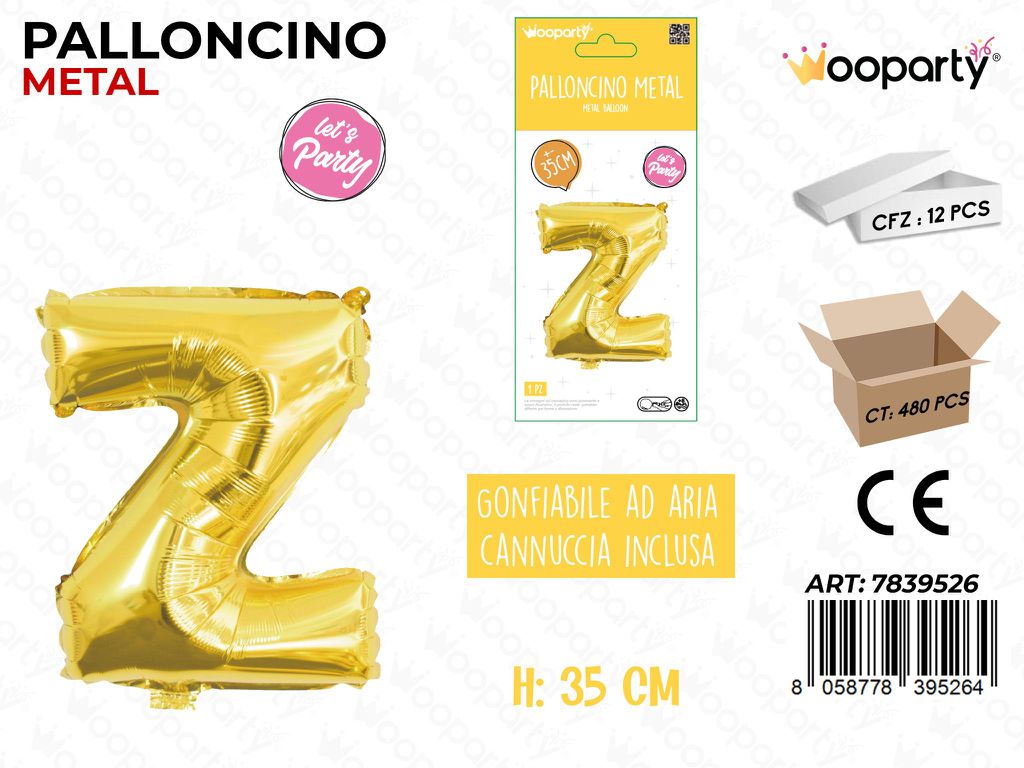 Palloncino Oro Metal Let. Z 35CM