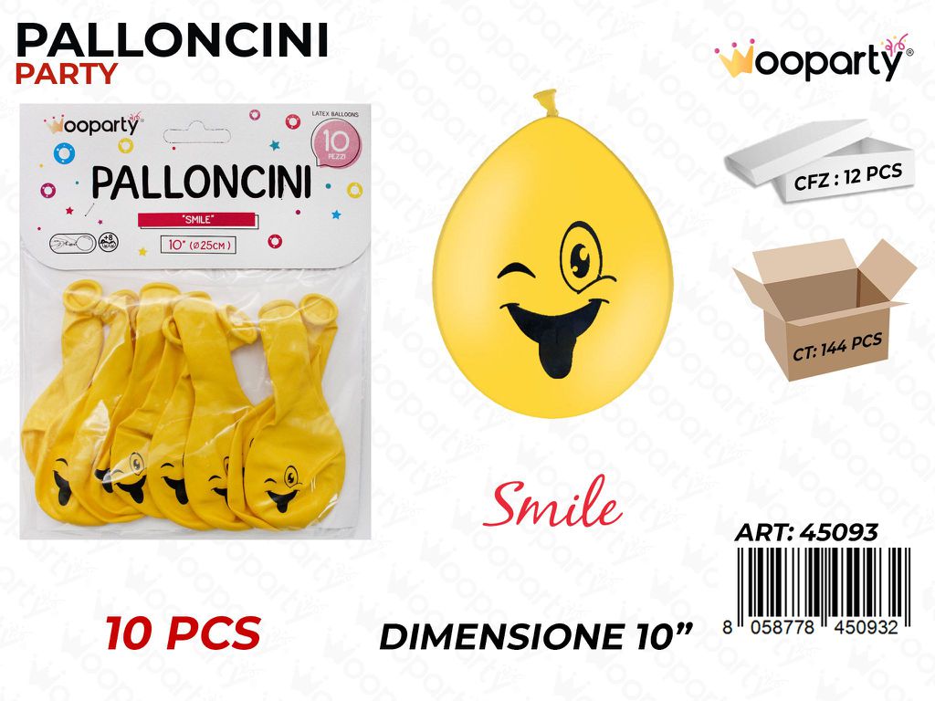 Palloncino Giallo Smile 10PCS 10