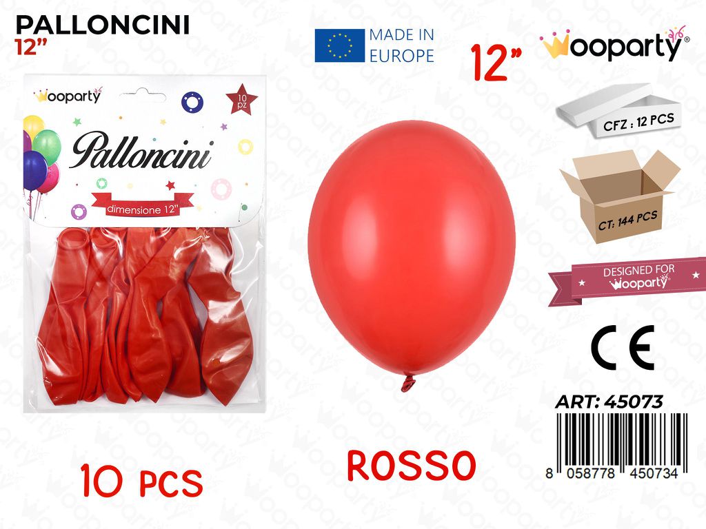 Palloncino Rosso 12 10PCS
