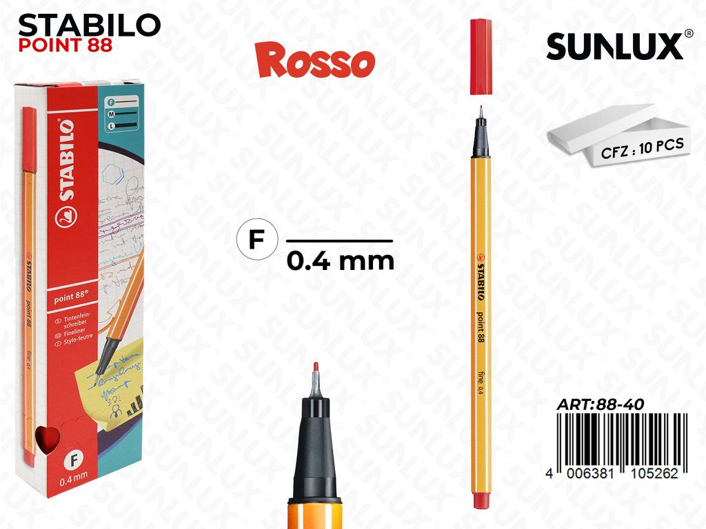 Stabilo Point 88-40 Rosso 0.4MM