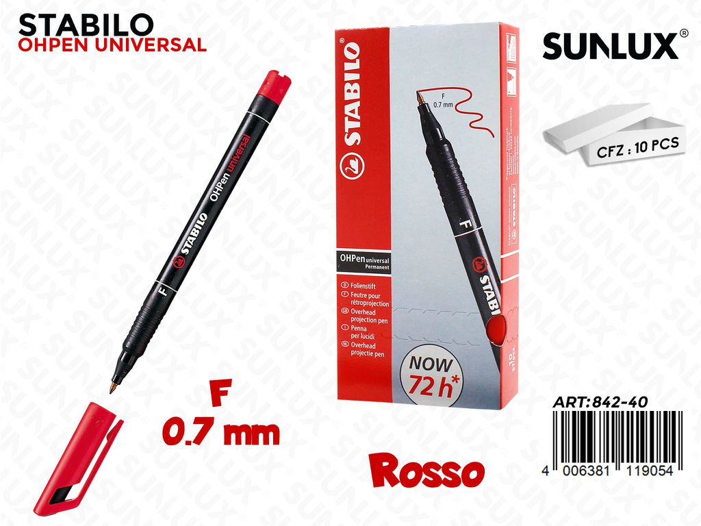 Stabilo Ohpen F Permanente Rosso 0.7MM