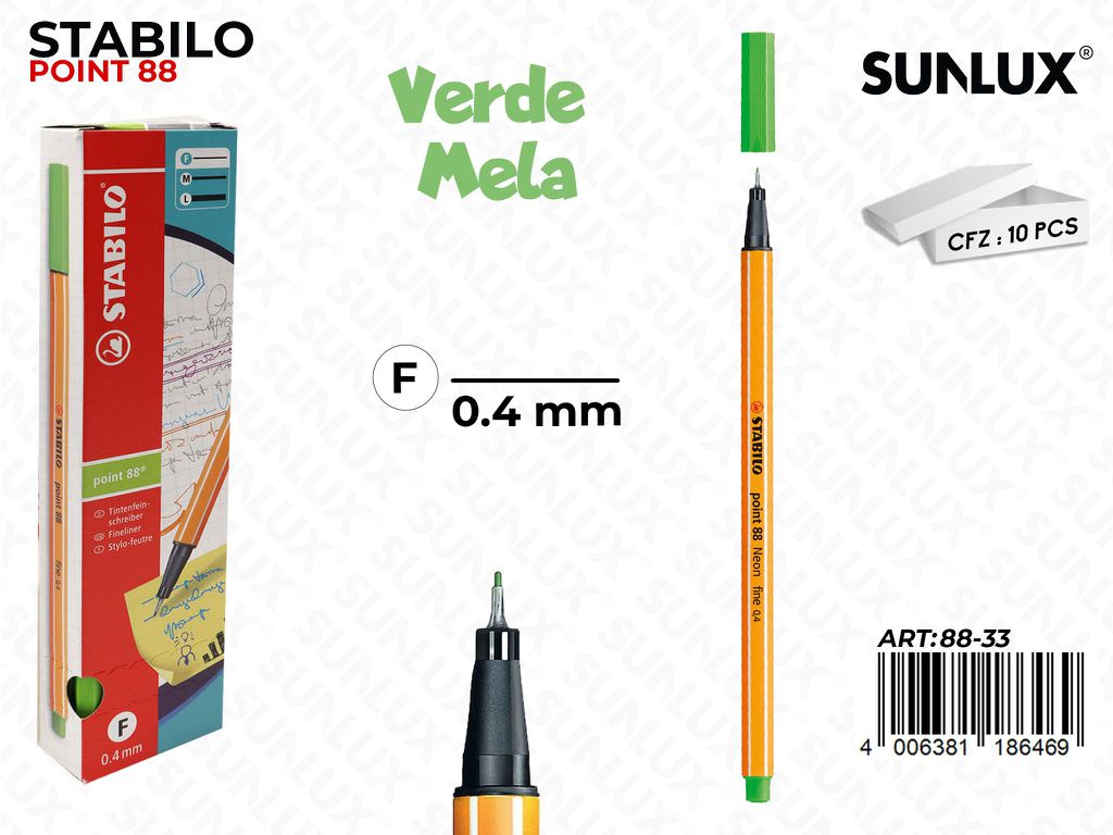 Stabilo Point 88-33 Verde Mela 0.4MM