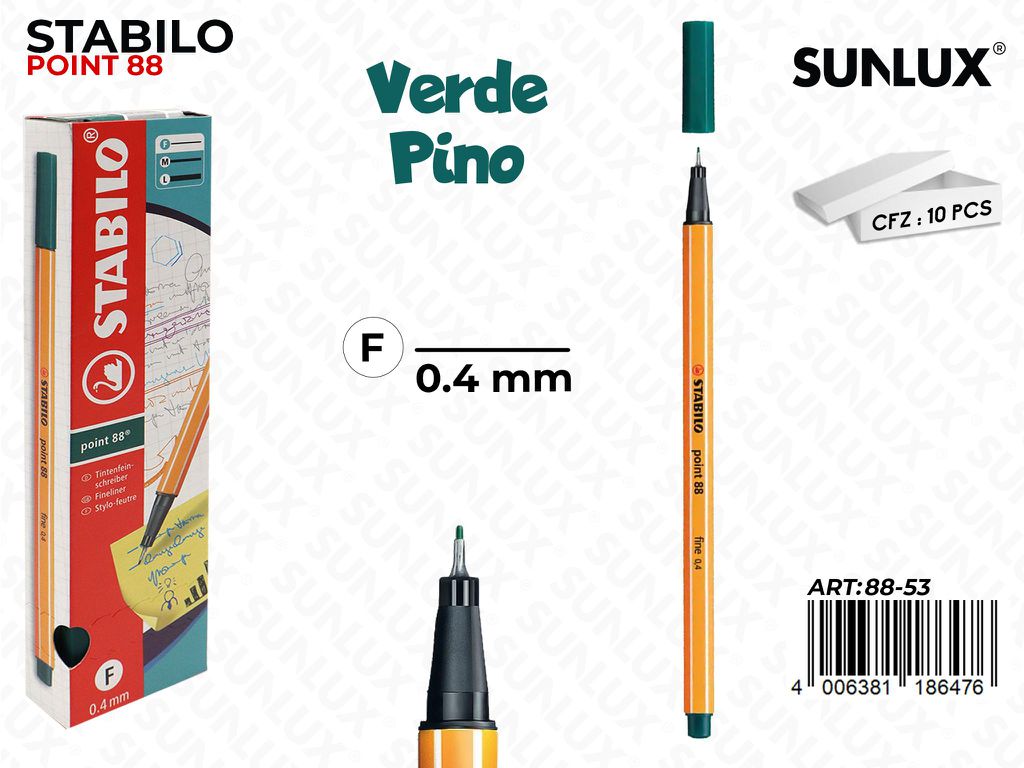 Stabilo Point 88-53 Verde Pino 0.4MM