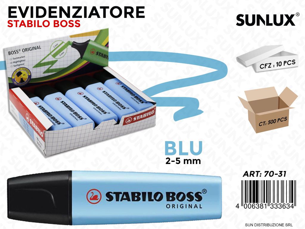 Evidenziatore Stabilo Boss Blu