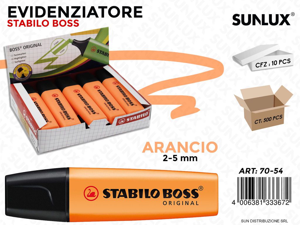 Evidenziatore Stabilo Boss Arancio