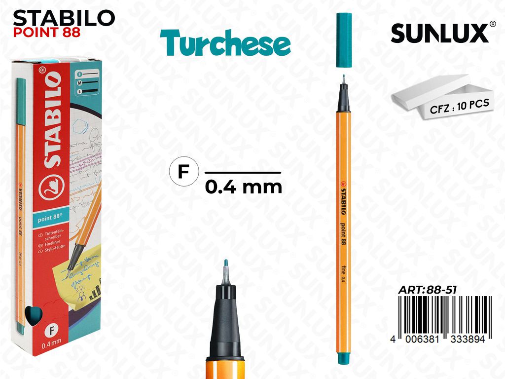 Stabilo Point 88-51 Turchese 0.4MM