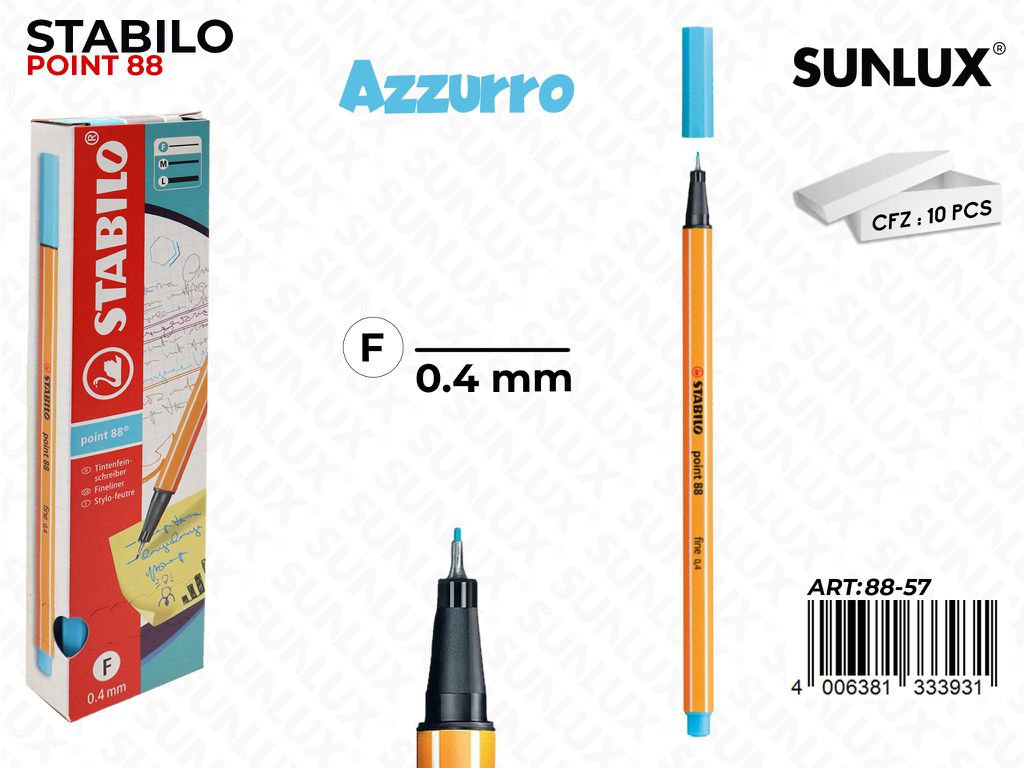 Stabilo Point 88-57 Azzurro 0.4MM