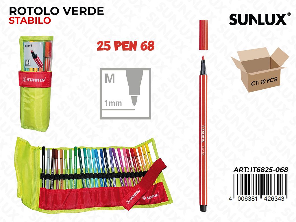 Rotolo Verde Stabilo Point 68 25PCS