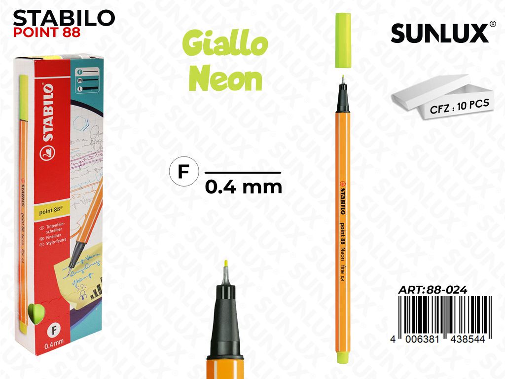 Stabilo Point 88-024 Giallo Neon 0.4MM