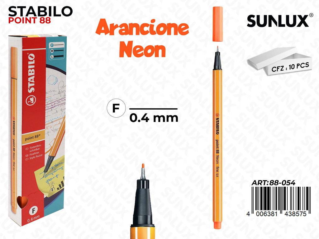 Stabilo Point 88-054 Arancio Neon 0.4MM