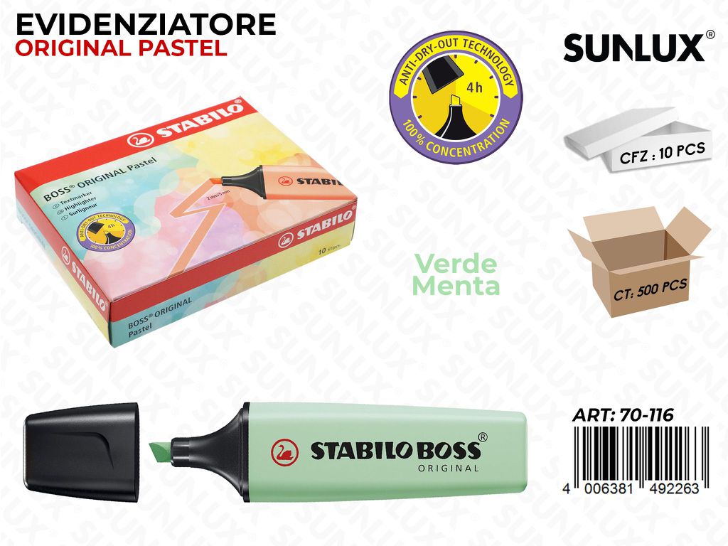 Stabilo Boss Ori. Pastel Verde Menta
