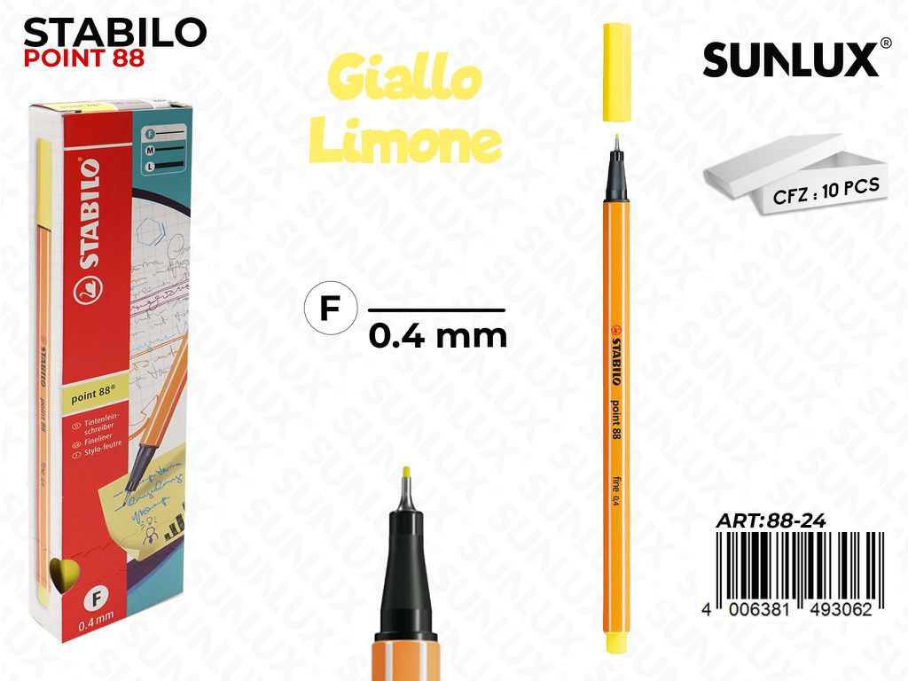 Stabilo Point 88-24 Giallo Limone 0.4MM