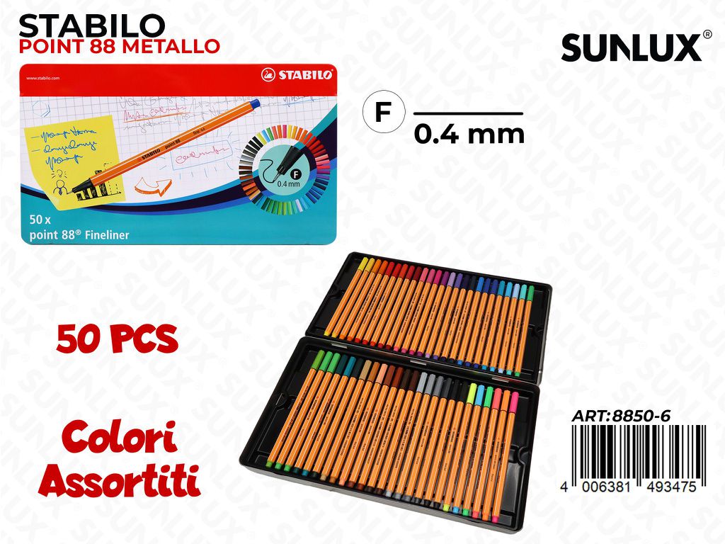 Esp. Metallo Stabilo Point 88 50COL. Ass. /Pacco
