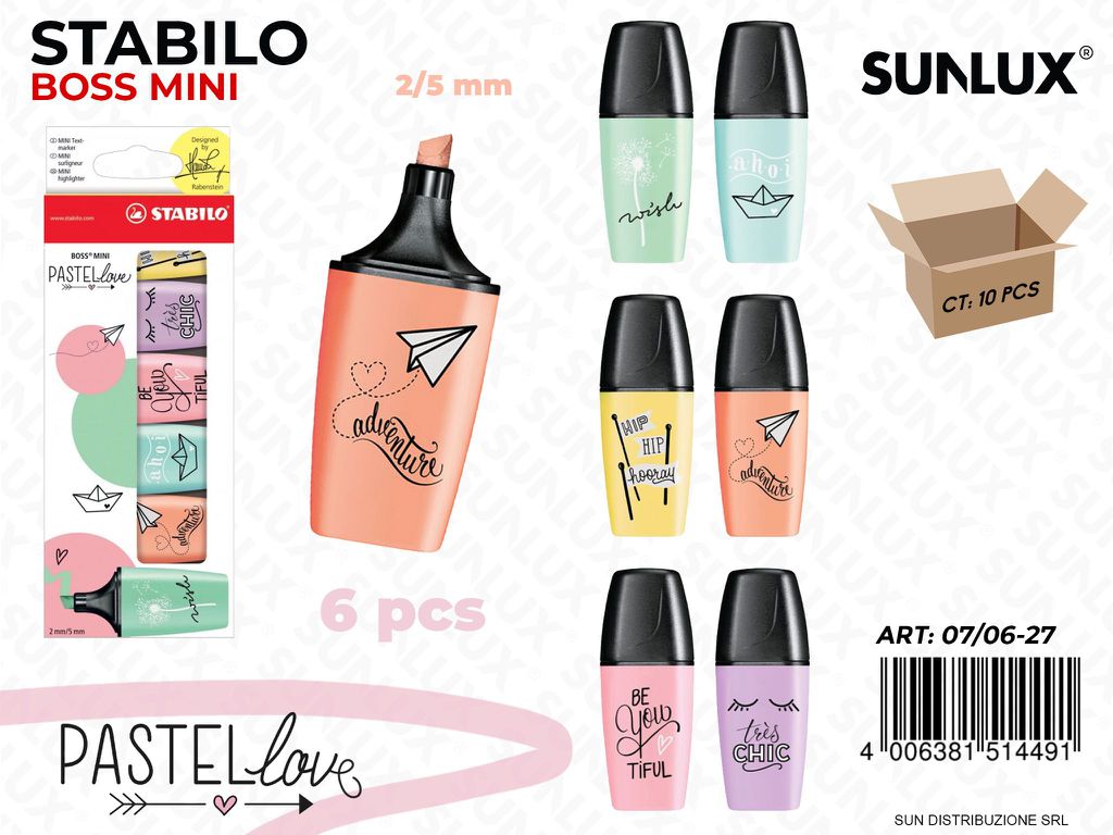 Stabilo Boss Mini Pastel 6PCS Col. Ass.
