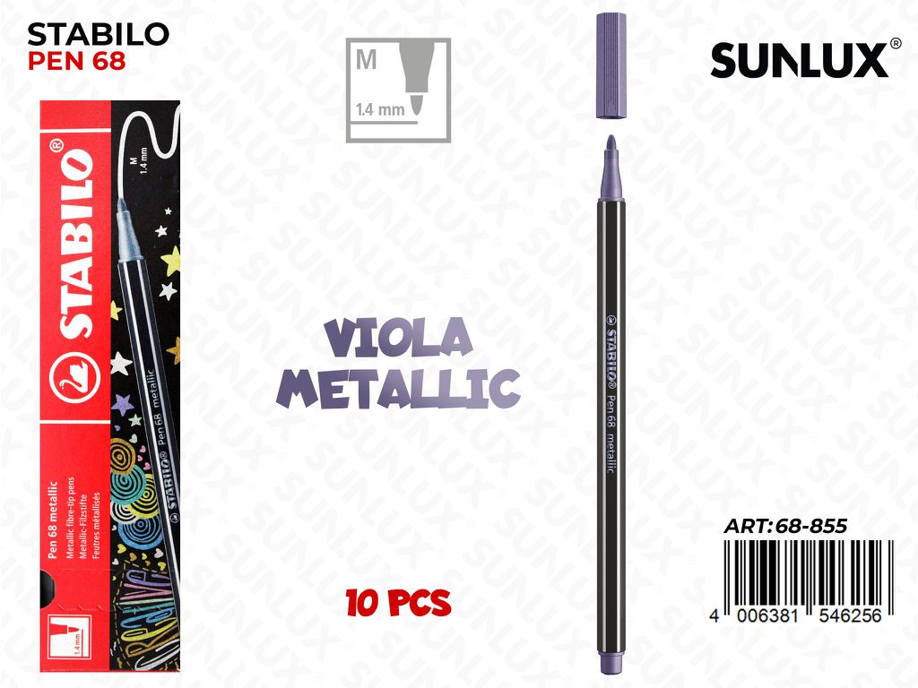 Stabilo Pen 68 Punta M Viola Metallic