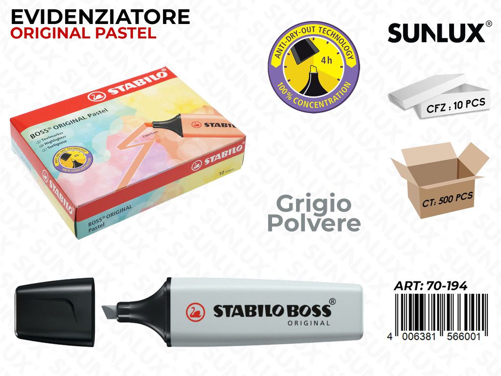 Stabilo Boss Ori. Pastel Grigio Polvere