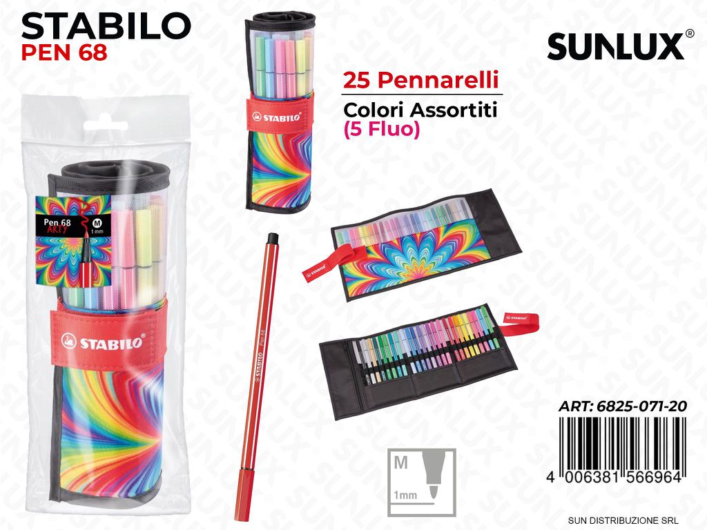 Stabilo Pen 68 Rollerset Arty 25 col Ass.