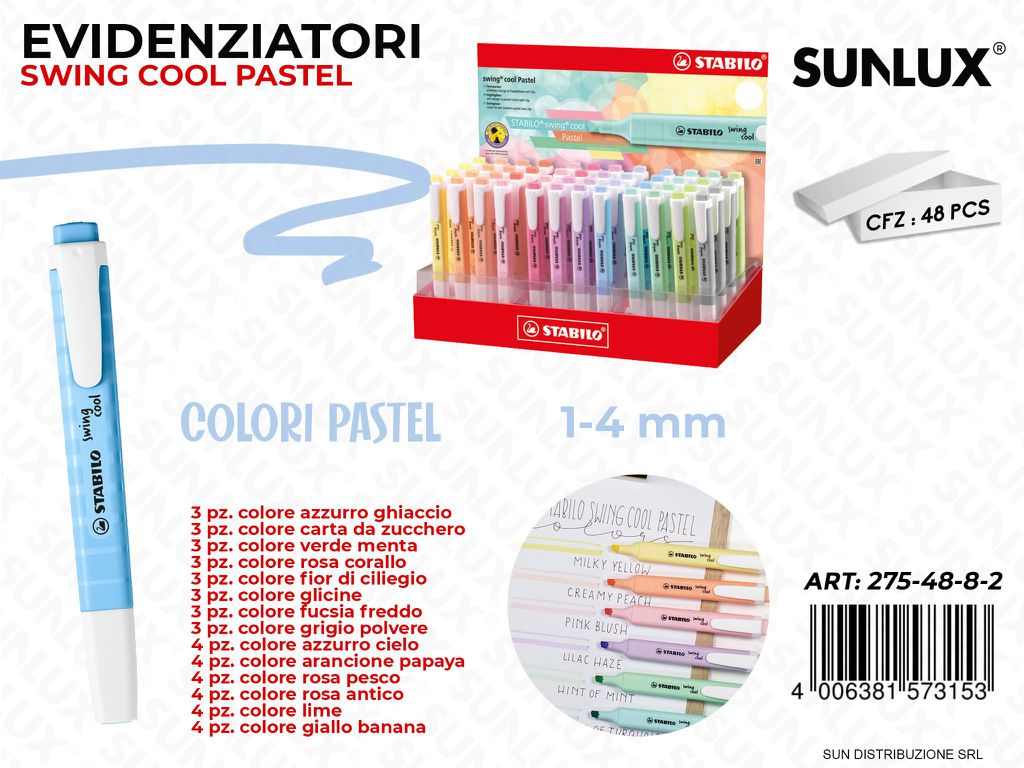 Esp. Stabilo Swing Cool Pastel 1-4MM