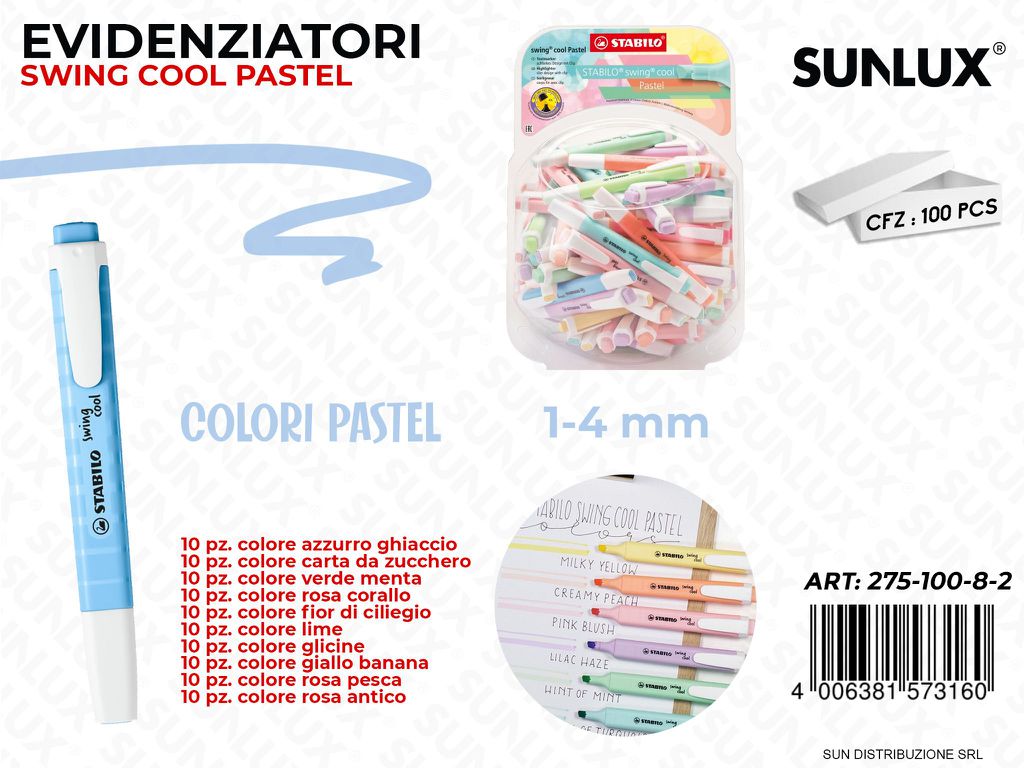 Esp. Stabilo Swing Cool Colori Ass. Pastel 1-4MM