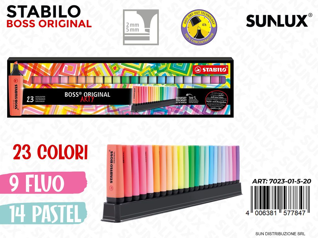 Stabilo Boss Deskset 23COL. Fluo -pastel