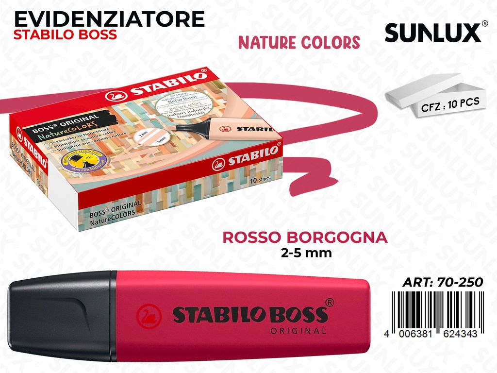 Stabilo Boss Nature Colors Rosso Borgogna 2-5MM