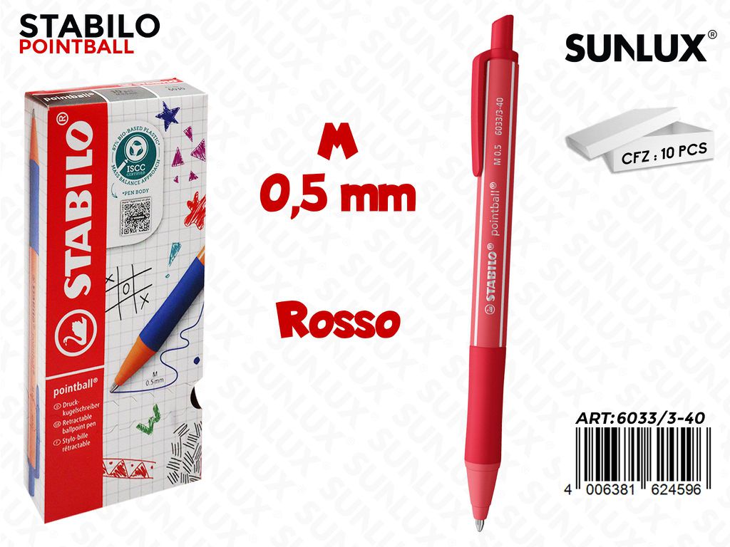 Stabilo Pointball Colorful Rosso 0.5MM