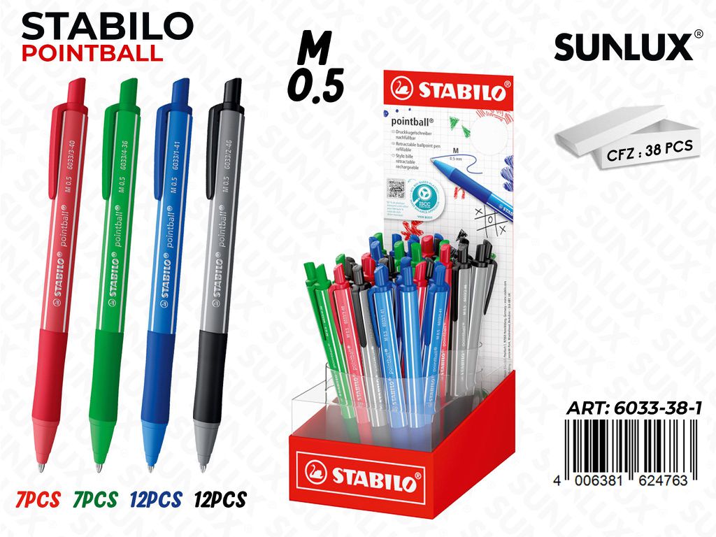 Esp Stabilo Pointball Colorful M 0.5 Ass