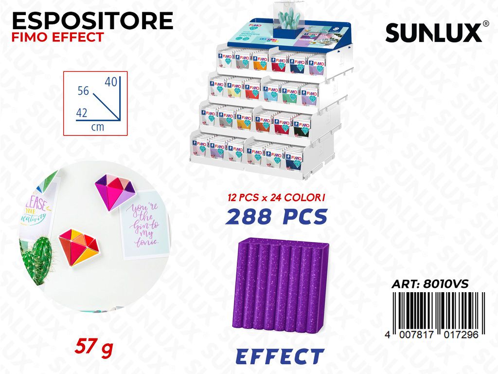 Staed. Fimo Effect 57G 12PZ X 24 col Esp 288PZ