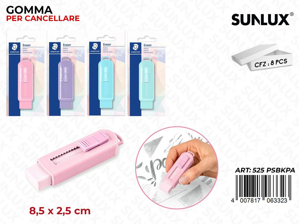 Gomma da Cancellare Pastel Ass. 8.5*2.5CM