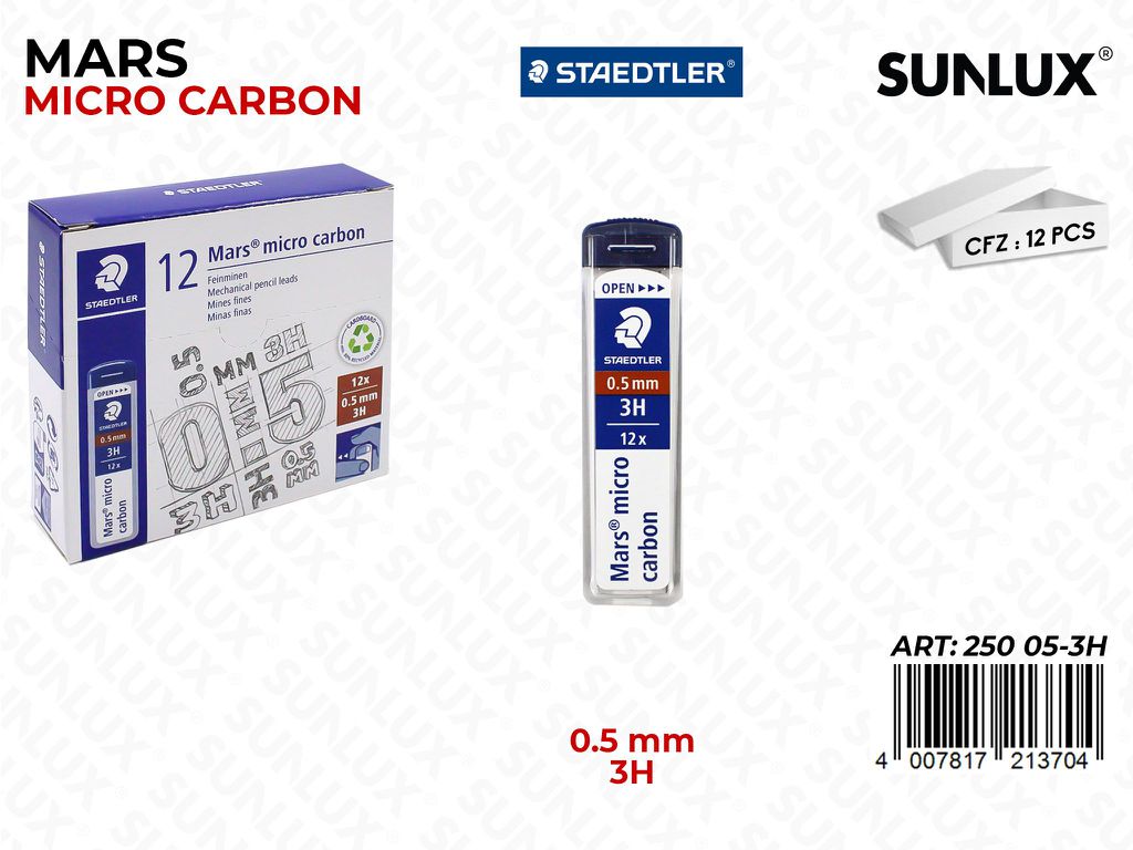 Staedtler Mine Micro Carbon 12PCS 0.5MM 3H
