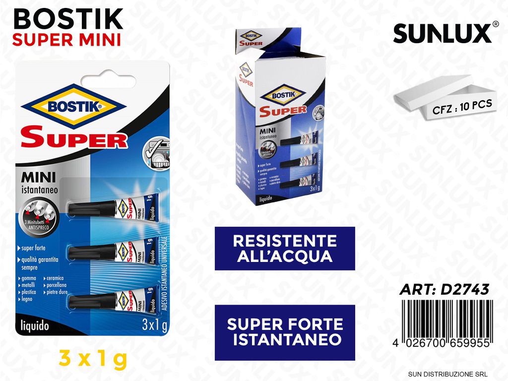 Bostik Super Mini Istantaneo 3PCS 1G
