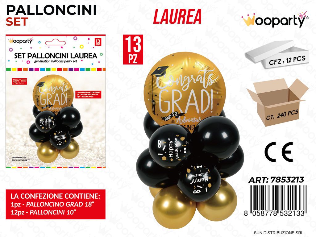Set Palloncini Laurea 13PCS Ass.