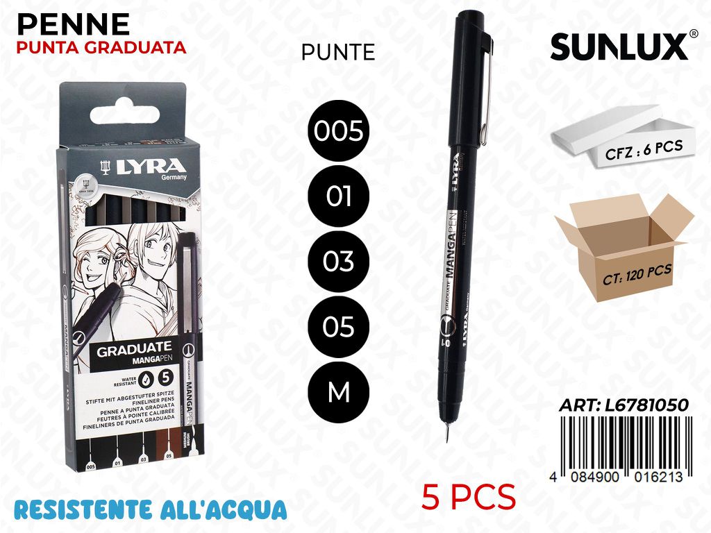 Lyra Ast. 5 Penne Punte Ass. Manga