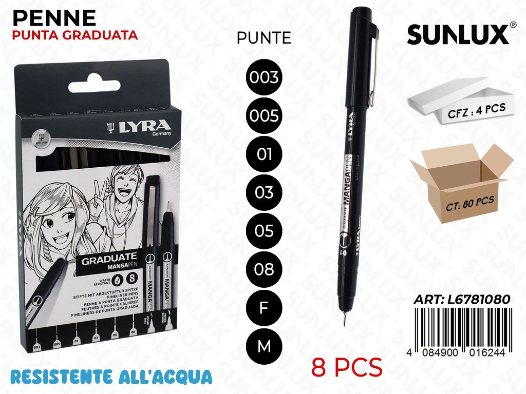 Lyra Ast. 8 Penne Punte Ass. Manga