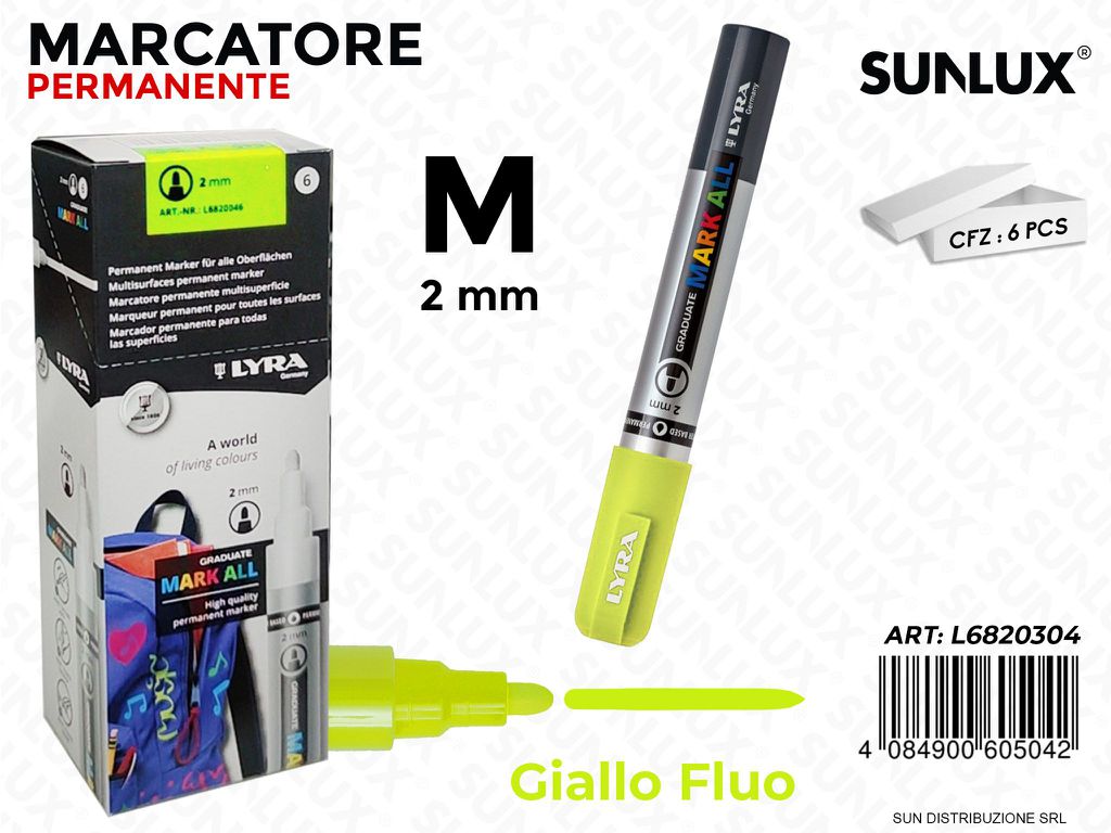 Lyra Mark All Giallo Fluo 2MM