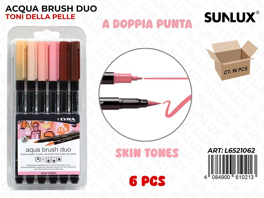 Lyra Ast. 6 Colori Skin Aqua Brush Duo