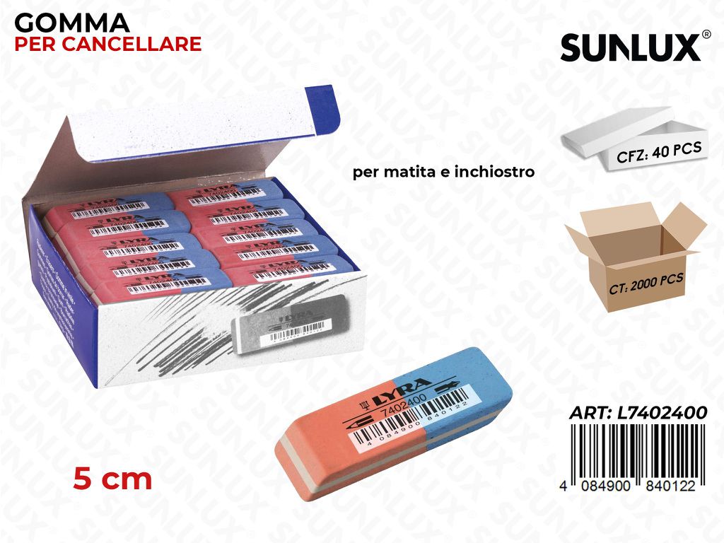 Lyra Gomma per Cancell. Duo 5CM. / Pz da 40