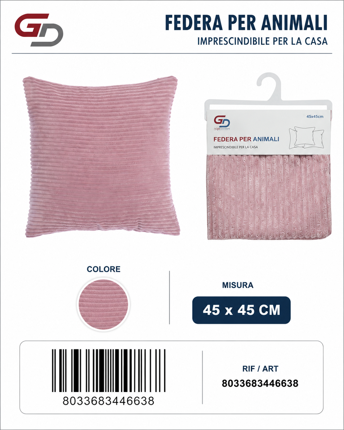 Federa Per Cuscino Animelle 45*45Cm