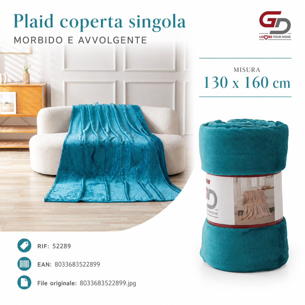 Plaid Coperta Singola 130*160Cm