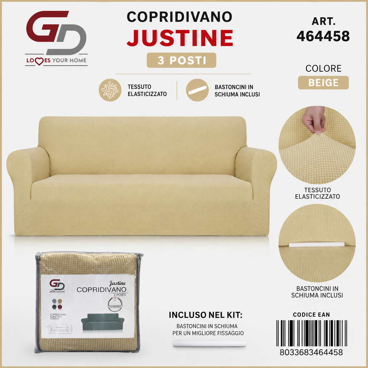 Copridivano Justine 3 Posti