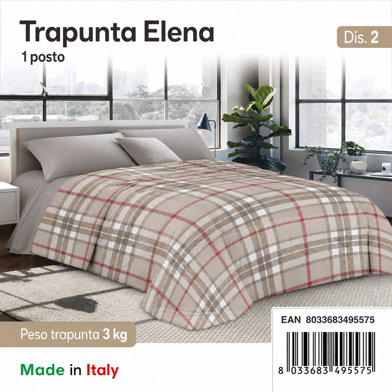 Trapunta Elena Stp 1P Dis. 2 Peso Trapunta 3Kg