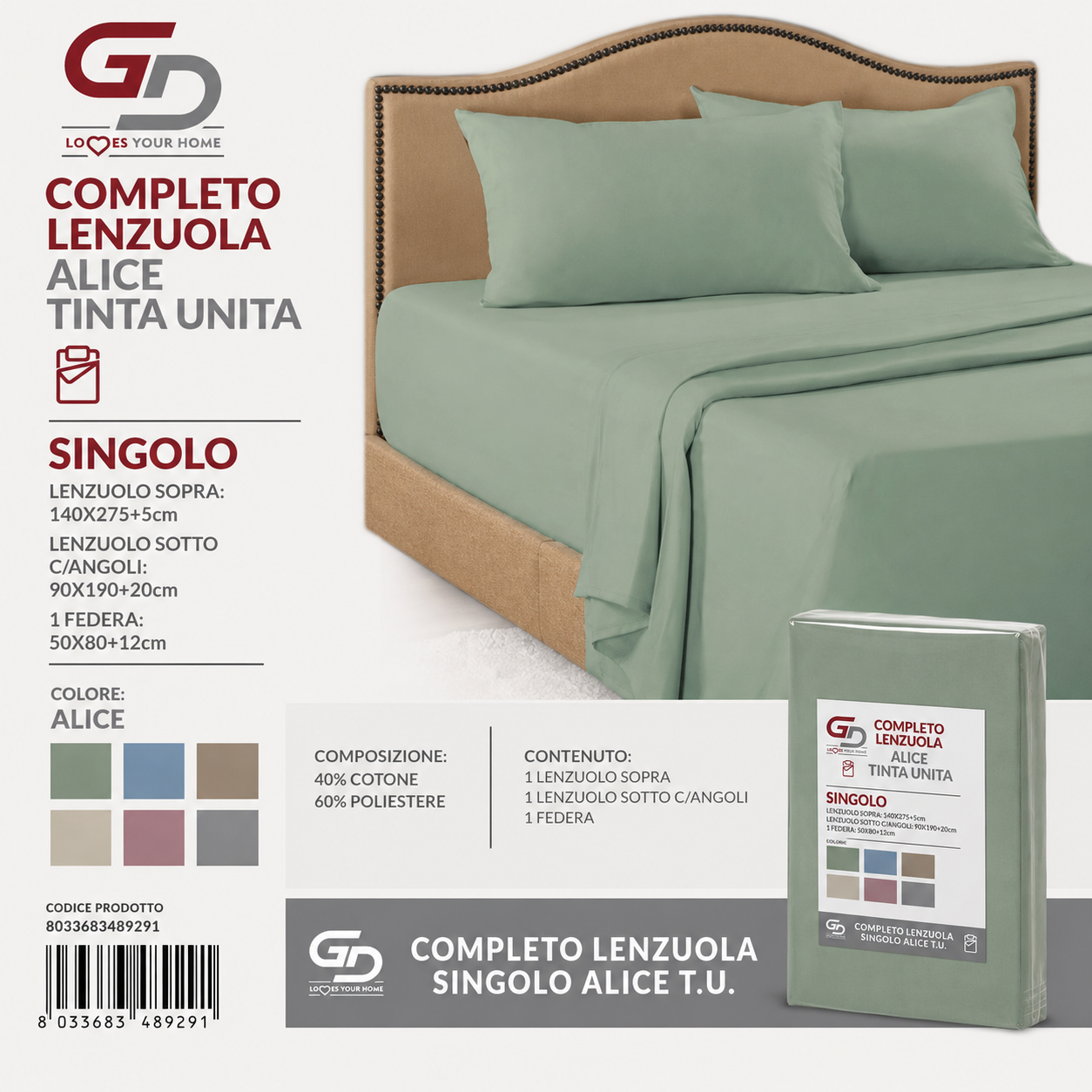 Completo Letto Alice 1P Tu